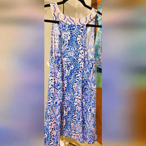 Lilly Pulitzer Archelle TicTac Tile Vibrant Blue and Pink Sleeveless Dress - Picture 4 of 4